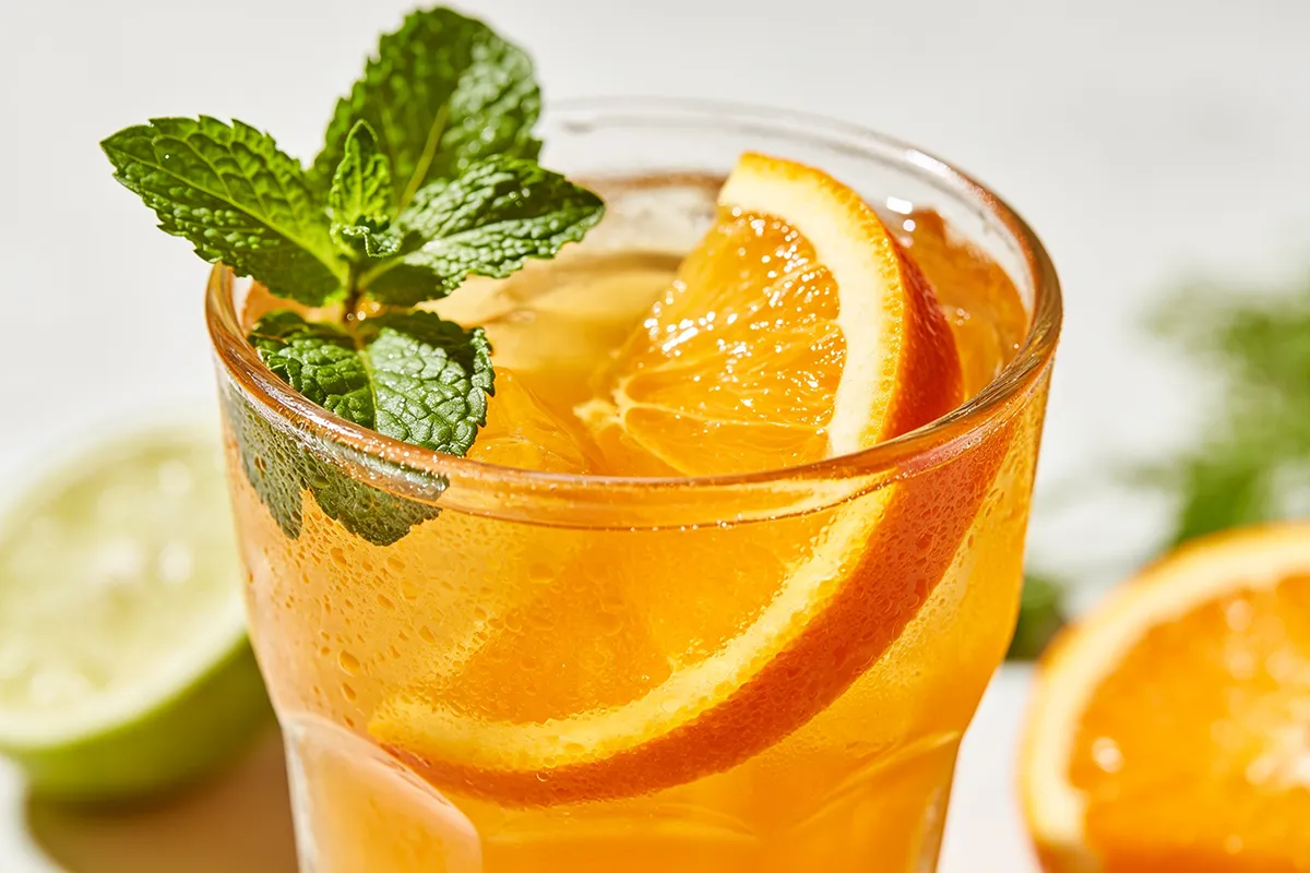 Refreshing citrus drink with mint