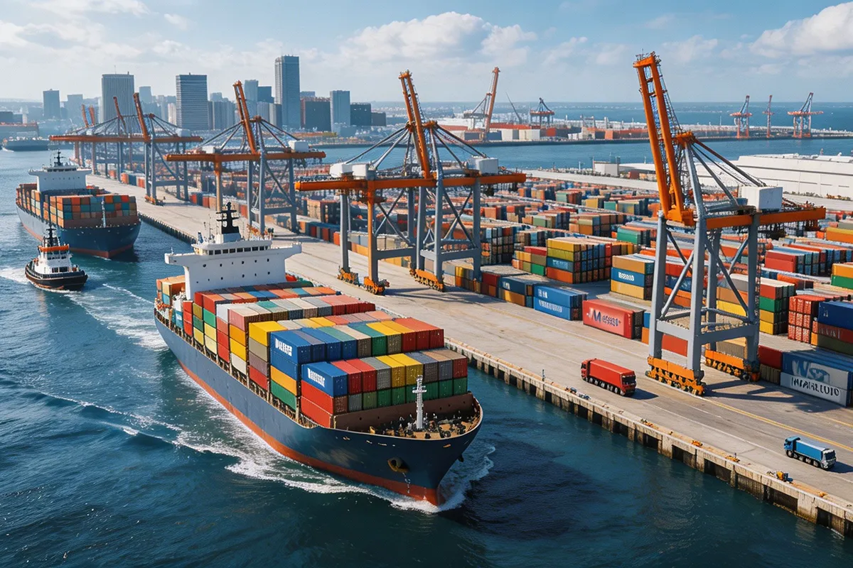 Global maritime shipping port