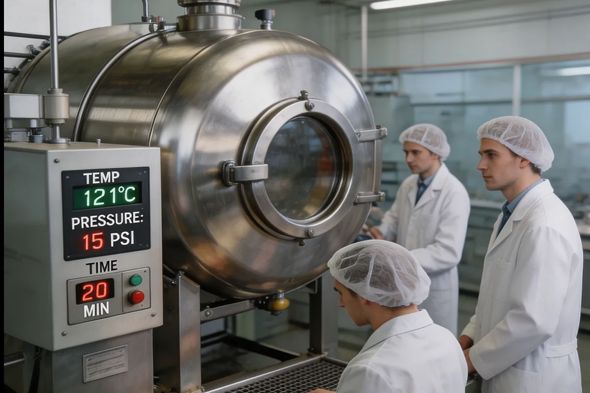 Industrial meat autoclaving machinery