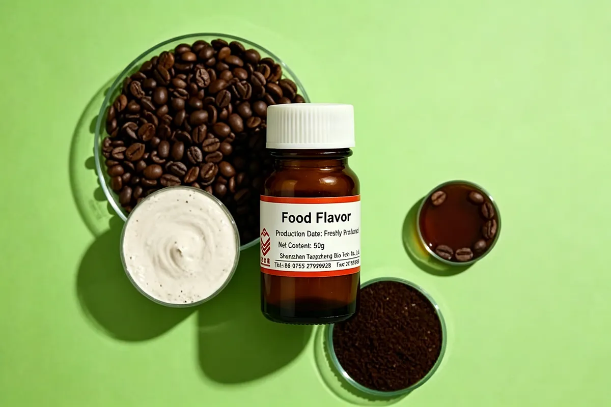 Emulsified flavorings in plant coffee